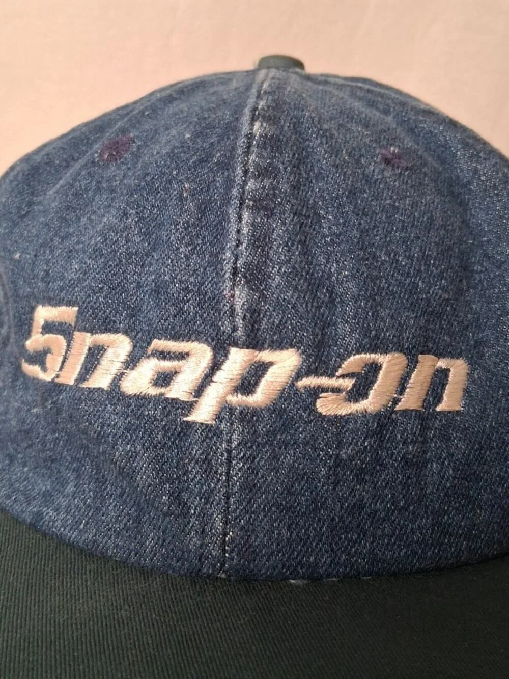 Vintage 1990s Snap On Tools Cap Hat Swingster Denim Strap Back Tool Mechanic NEW